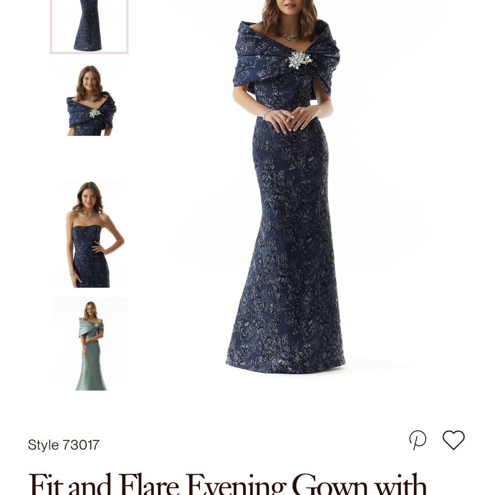 Elegant Blue Floral Evening Gown